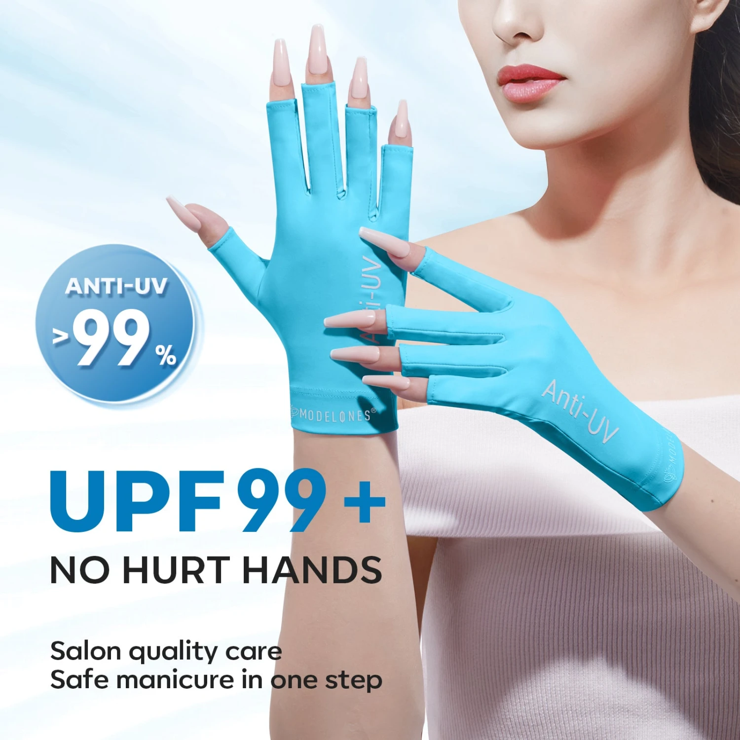 Blue Anti-UV Light Glove For Nails Salon Professional UPF 99+【US ONLY】 4 Blue Anti-UV Light Glove For Nails Salon Professional UPF 99+【US ONLY】 - Image 2