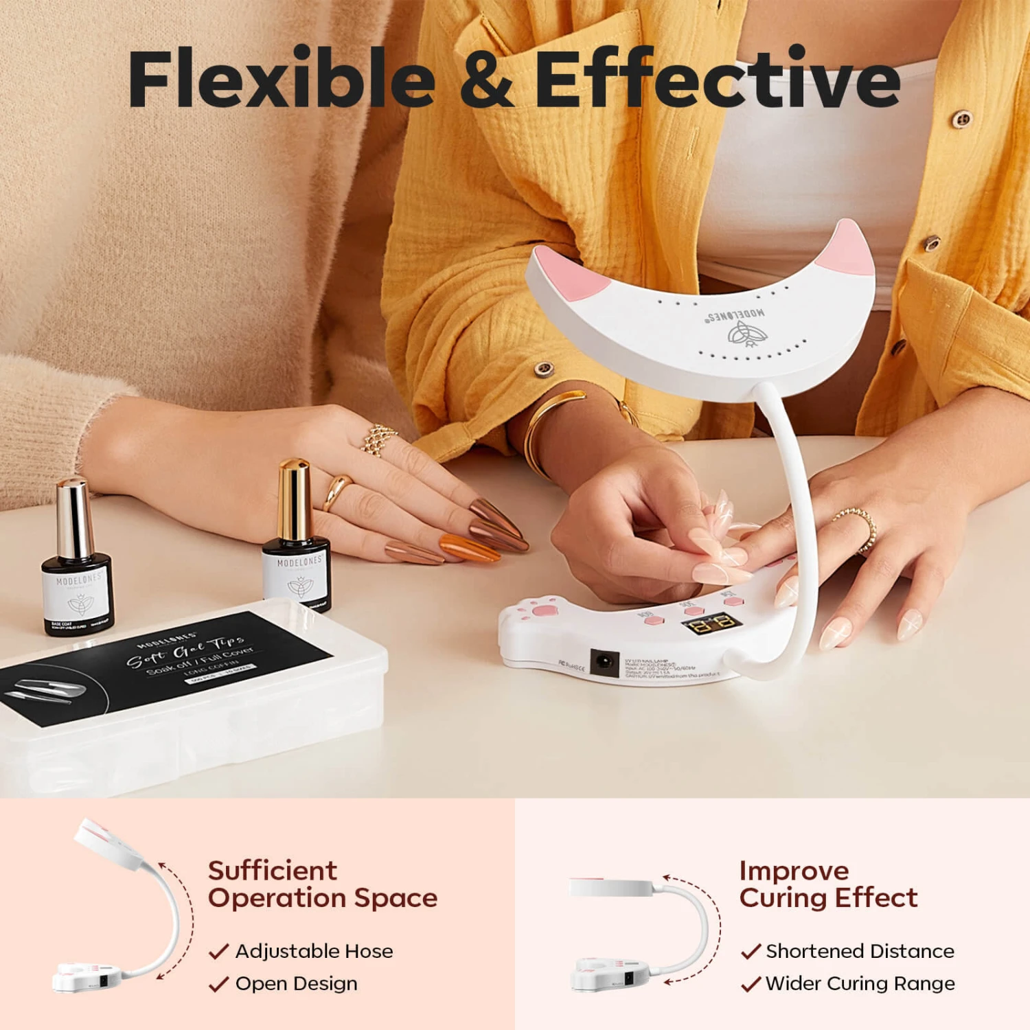 48W UV Gooseneck LED Nail Lamp With Glove 5 48W UV Gooseneck LED Nail Lamp With Glove - Image 4