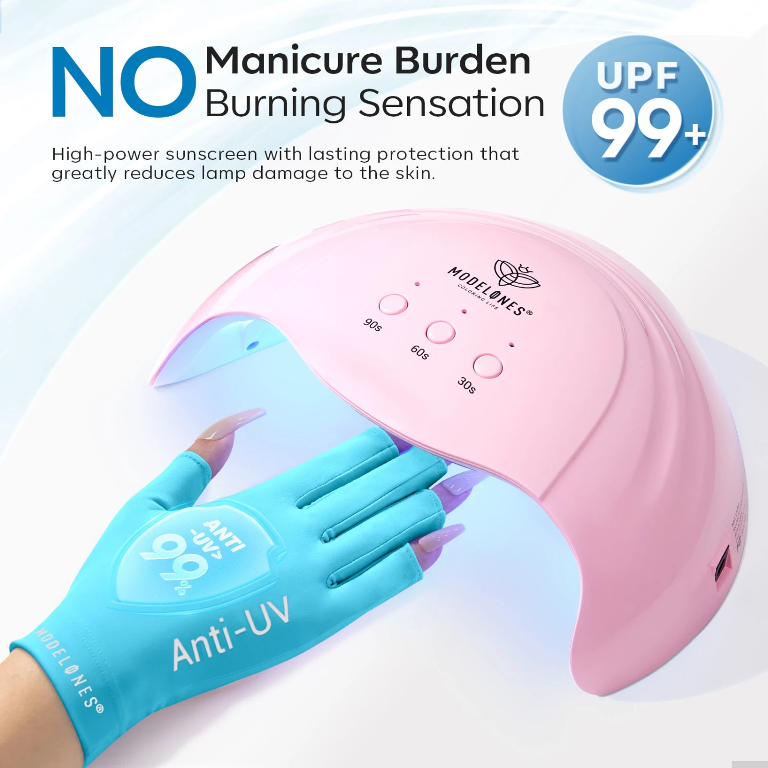 Blue Anti-UV Light Glove For Nails Salon Professional UPF 99+【US ONLY】 6 Blue Anti-UV Light Glove For Nails Salon Professional UPF 99+【US ONLY】 - Image 4