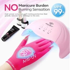 Anti-UV Light Glove For Nails Salon Professional UPF 99+ -Mary Jully Nail Shop 03 47646073192748