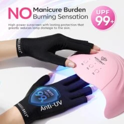 Black Anti-UV Light Glove For Nails Salon Professional UPF 99+ -Mary Jully Nail Shop 03 f4907cb9 1acb 4082 8dfa 0e468a76ee3f