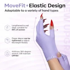 Purple Anti-UV Light Glove For Nails Salon Professional UPF 99+ -Mary Jully Nail Shop 07 bcab2242 f88d 4a20 a77c 602717d1e71c