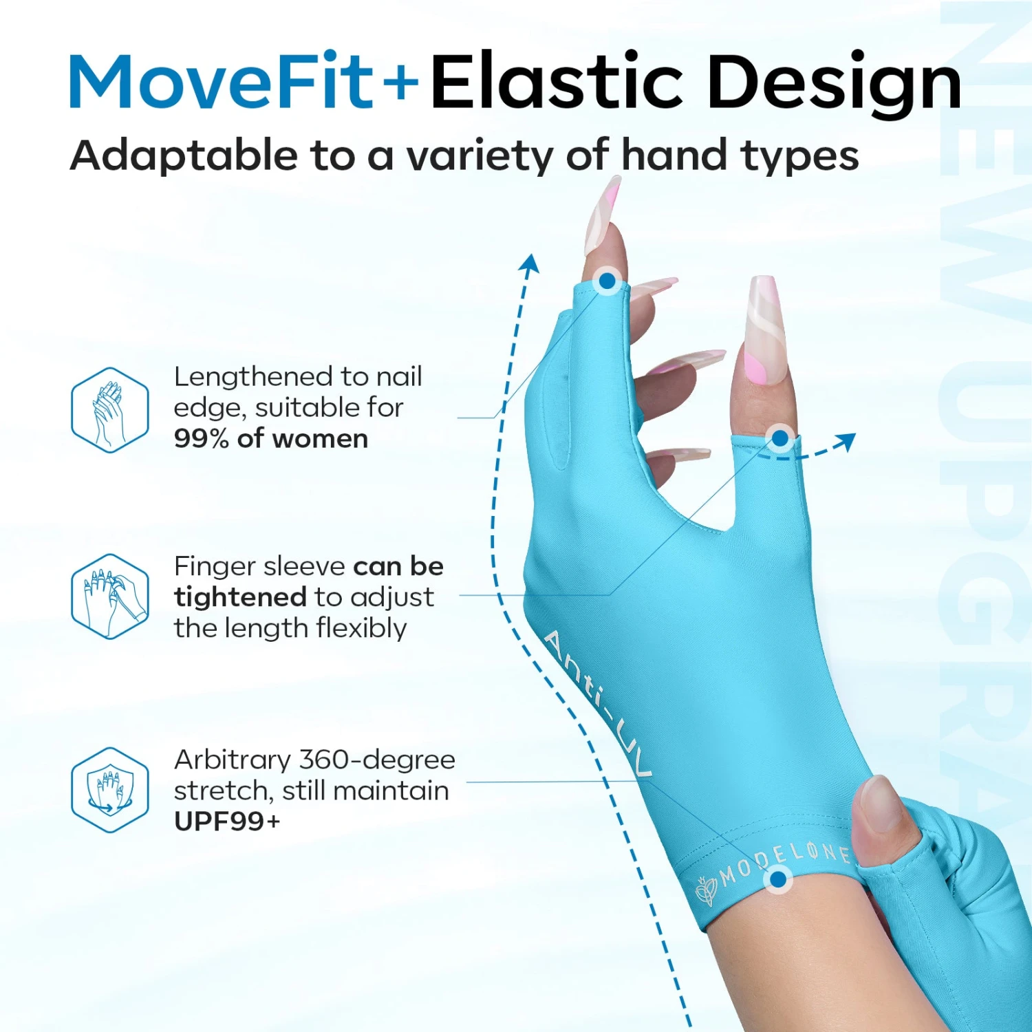 Blue Anti-UV Light Glove For Nails Salon Professional UPF 99+【US ONLY】 11 Blue Anti-UV Light Glove For Nails Salon Professional UPF 99+【US ONLY】 - Image 9