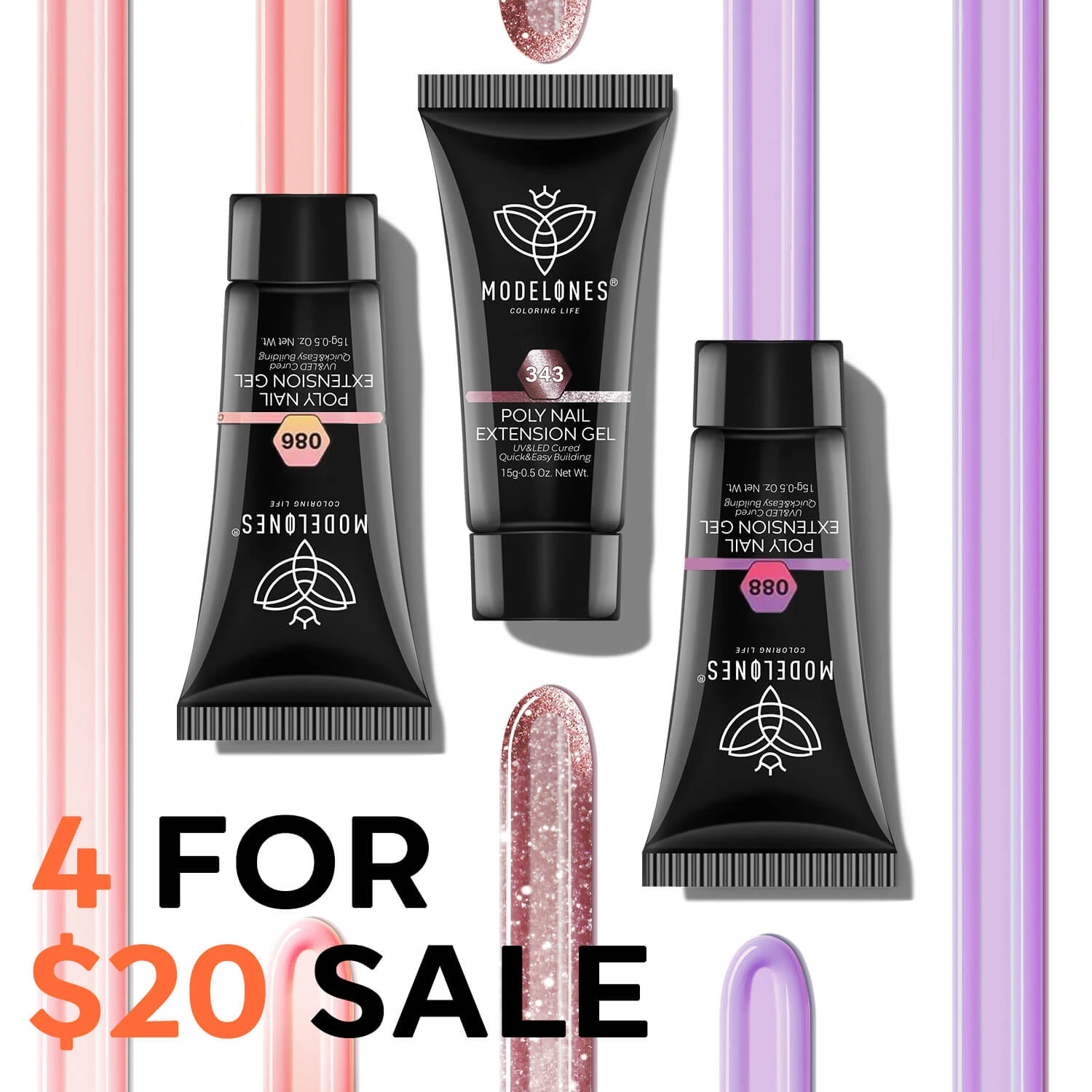 4 For $20 Sale Poly Nail Gel Special Effect (15g) 4 4 For $20 Sale Poly Nail Gel Special Effect (15g) - Image 2