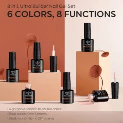 Reddish Nude - 6 Colors 8-in-1 Builder Nail Gel Set 7ml -Mary Jully Nail Shop 1 a530cd99 8c17 4411 8d40 b5b1feb6f919
