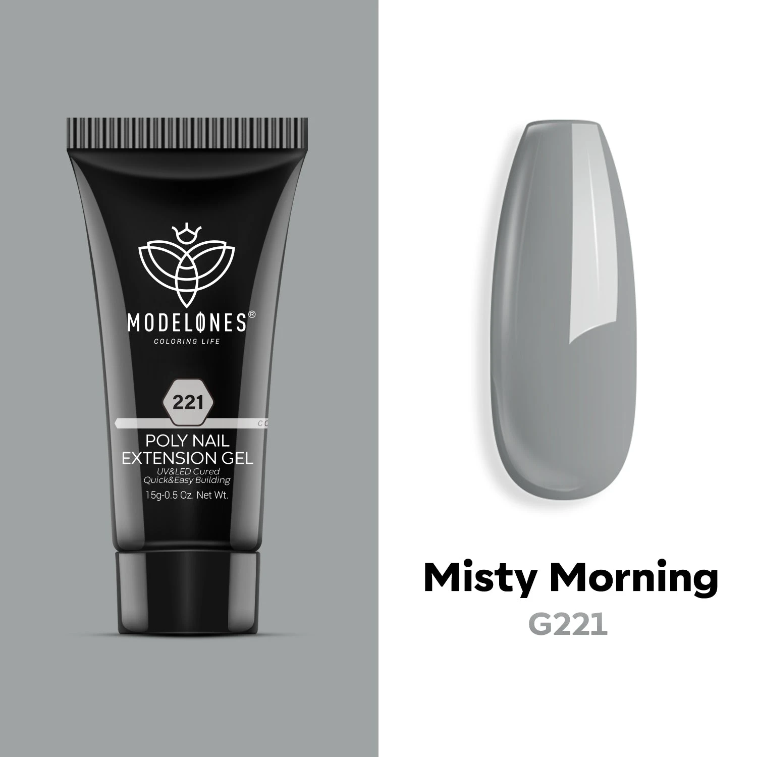 Misty Morning - Poly Nail Gel (15g) 3 Misty Morning - Poly Nail Gel (15g)