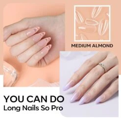 Mary Jully Nail Shop -Mary Jully Nail Shop 200pcs almond full cover nail tips kit clear 494793