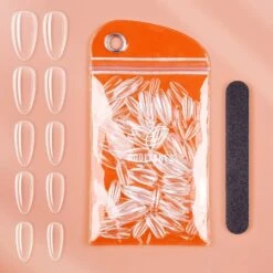 200Pcs Clear Almond Full Cover Nail Tips 14 200Pcs Clear Almond Full Cover Nail Tips -Mary Jully Nail Shop 200pcs almond full cover nail tips kit clear 933782