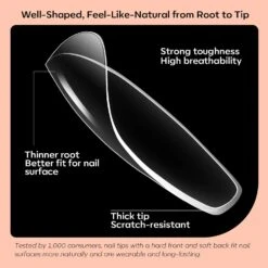 200Pcs Clear Coffin Full Cover Nail Tips -Mary Jully Nail Shop 200pcs coffin full cover nail tips kit clear 107848