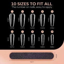Mary Jully Nail Shop -Mary Jully Nail Shop 200pcs coffin full cover nail tips kit clear 356610