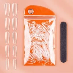 200Pcs Clear Coffin Full Cover Nail Tips -Mary Jully Nail Shop 200pcs coffin full cover nail tips kit clear 416301