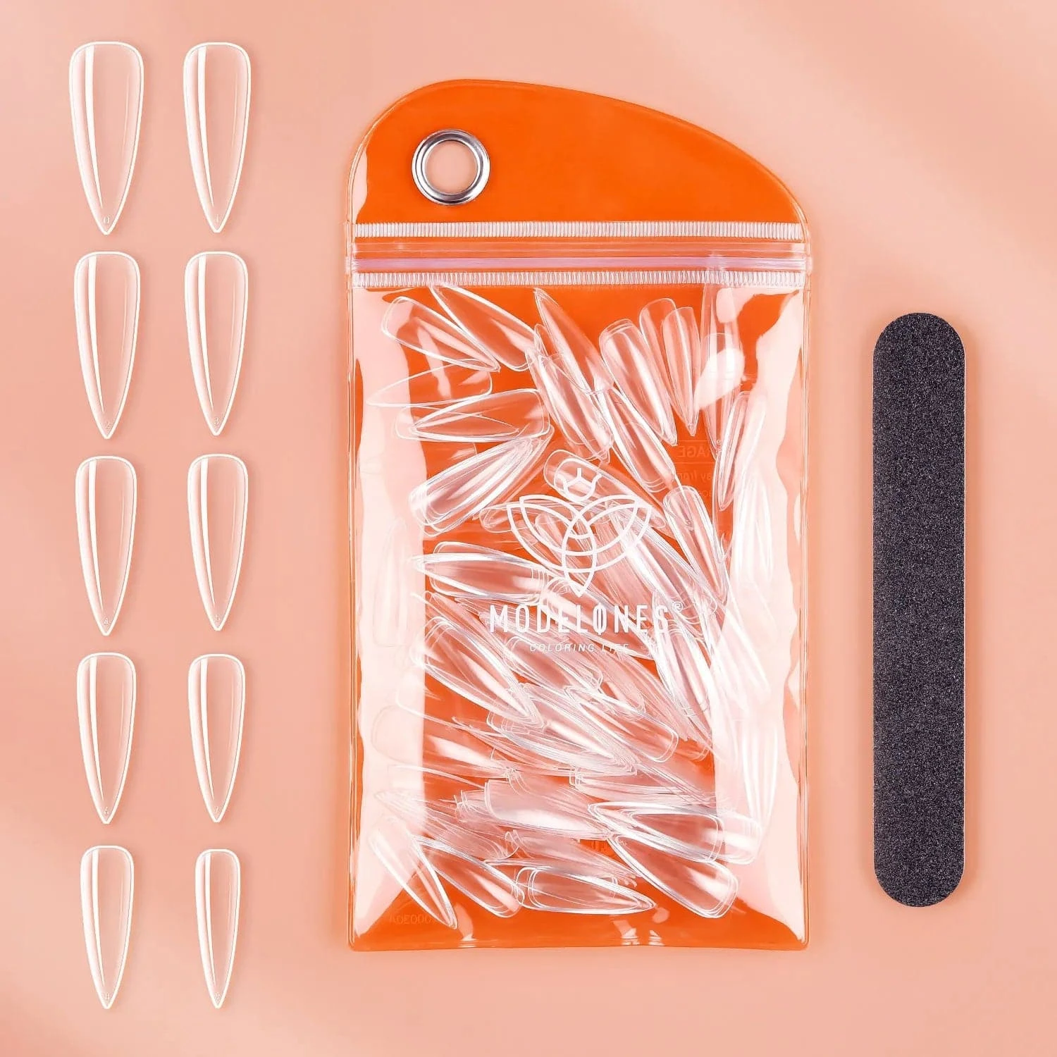 200Pcs Clear Stiletto Full Cover Nail Tips 9 200Pcs Clear Stiletto Full Cover Nail Tips - Image 7