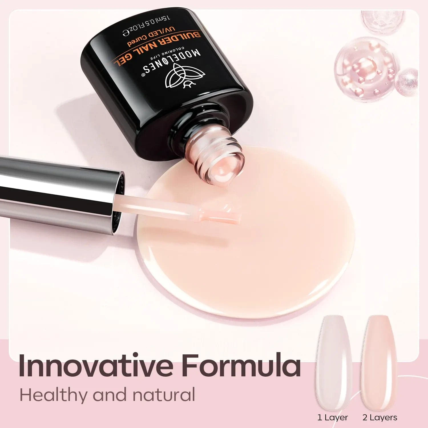 8-In-1 Nude Pink Builder Nail Gel 15ml 4 8-In-1 Nude Pink Builder Nail Gel 15ml - Image 2