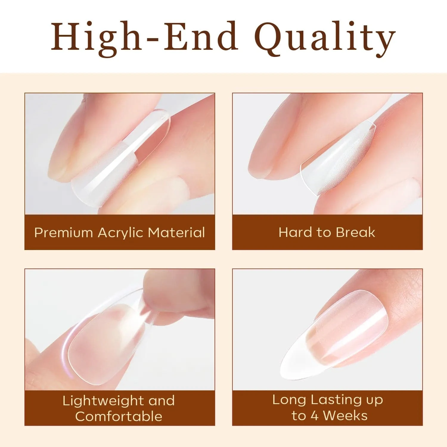 500Pcs Semi-Frosted Almond Full Cover Nail Tips 5 500Pcs Semi-Frosted Almond Full Cover Nail Tips - Image 3