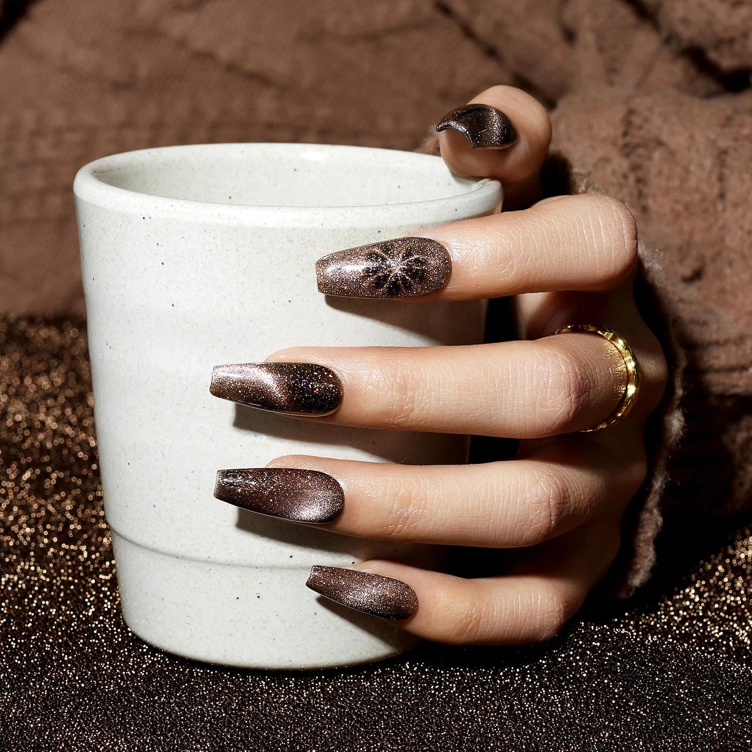 Amber Glitz - Modelones Gel Nail Polish Cat Eye Gel 15ml 5 Amber Glitz - Modelones Gel Nail Polish Cat Eye Gel 15ml - Image 3