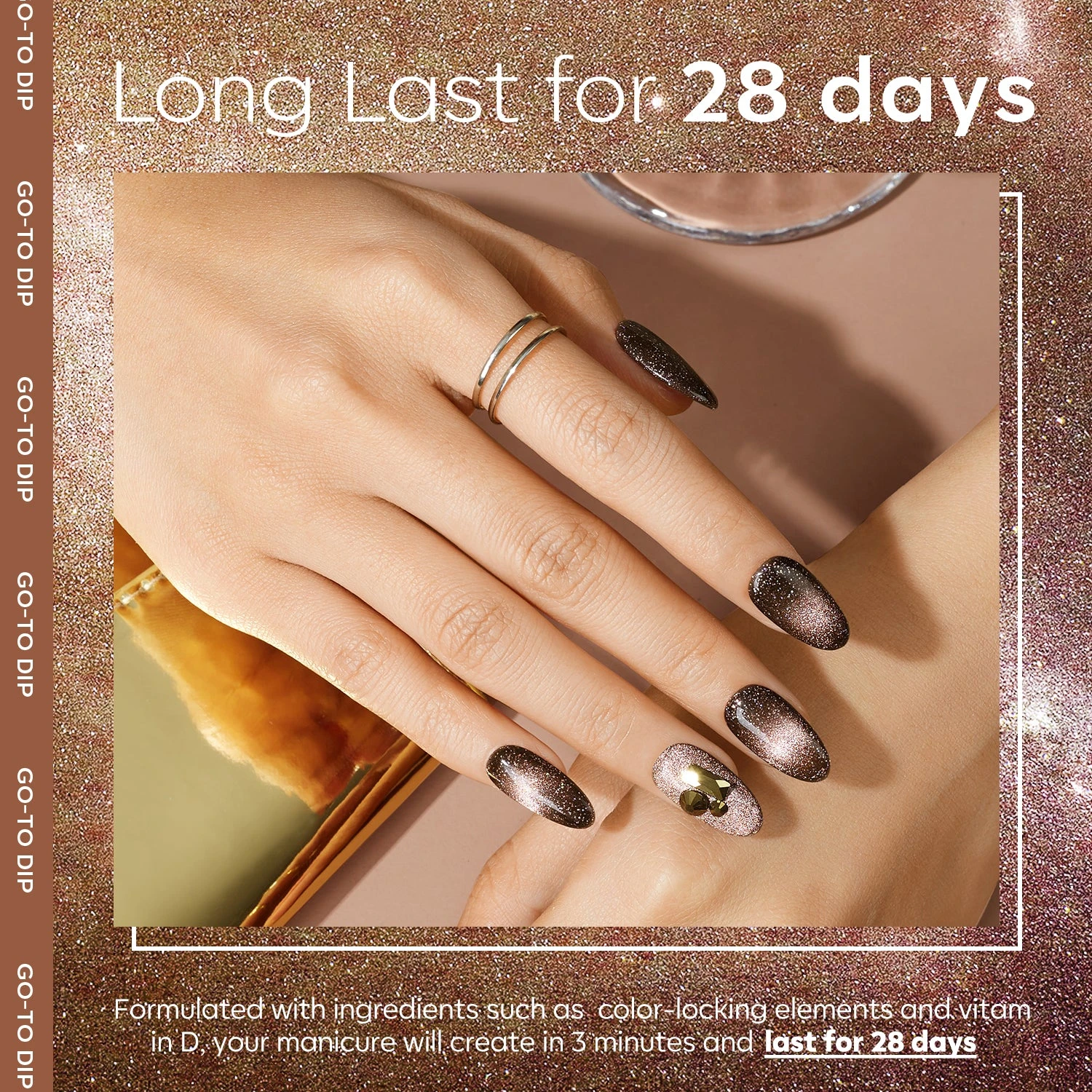 Amber Glitz - Modelones Gel Nail Polish Cat Eye Gel 15ml 6 Amber Glitz - Modelones Gel Nail Polish Cat Eye Gel 15ml - Image 4