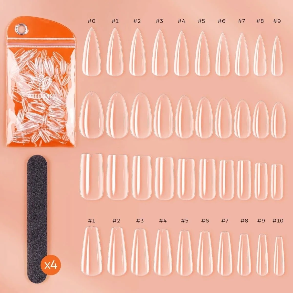 Clear Full Cover Nail Tips Collection 4 Clear Full Cover Nail Tips Collection - Image 2
