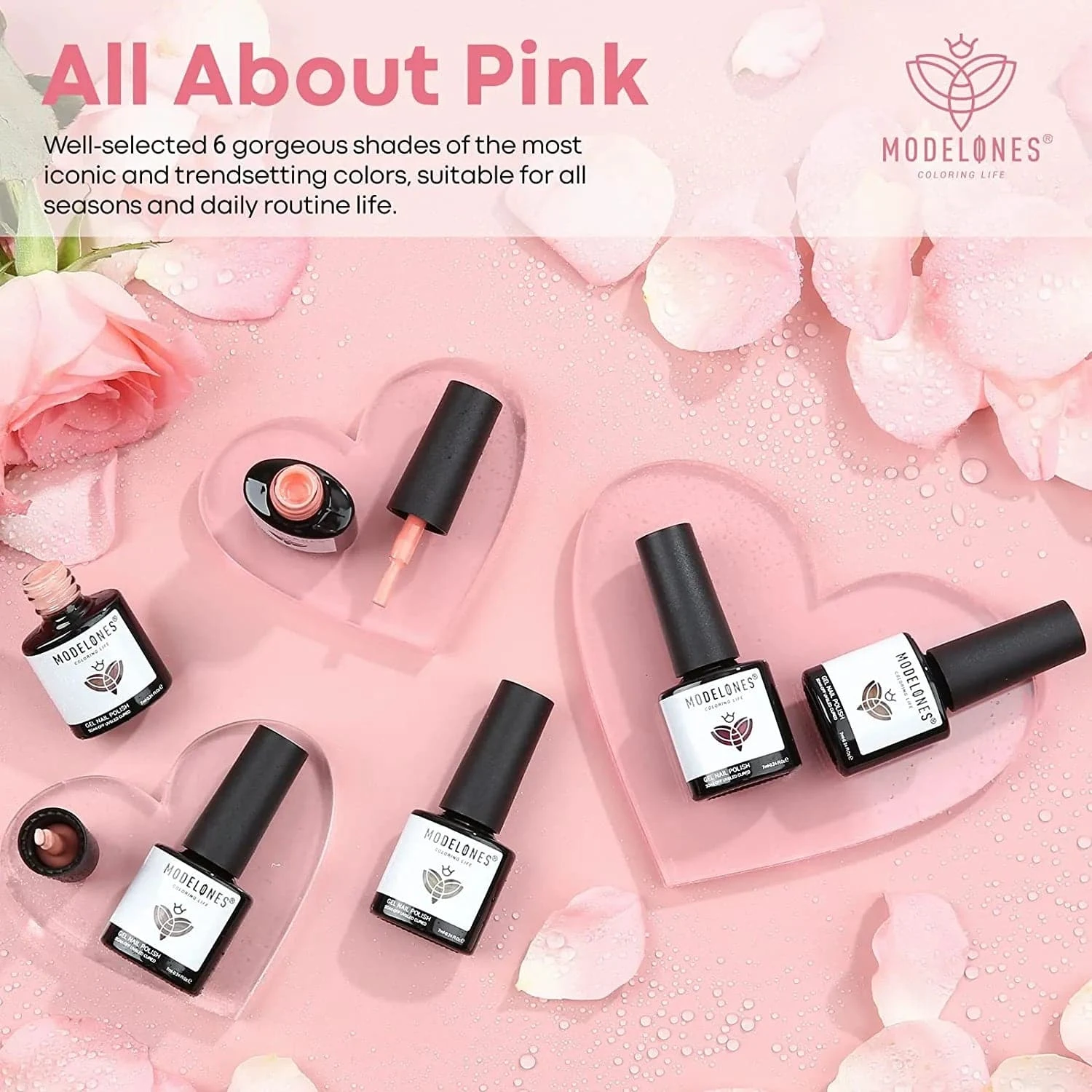 All About Pink - 6 Colors Gel Nail Polish Kit【US ONLY】 4 All About Pink - 6 Colors Gel Nail Polish Kit【US ONLY】 - Image 2