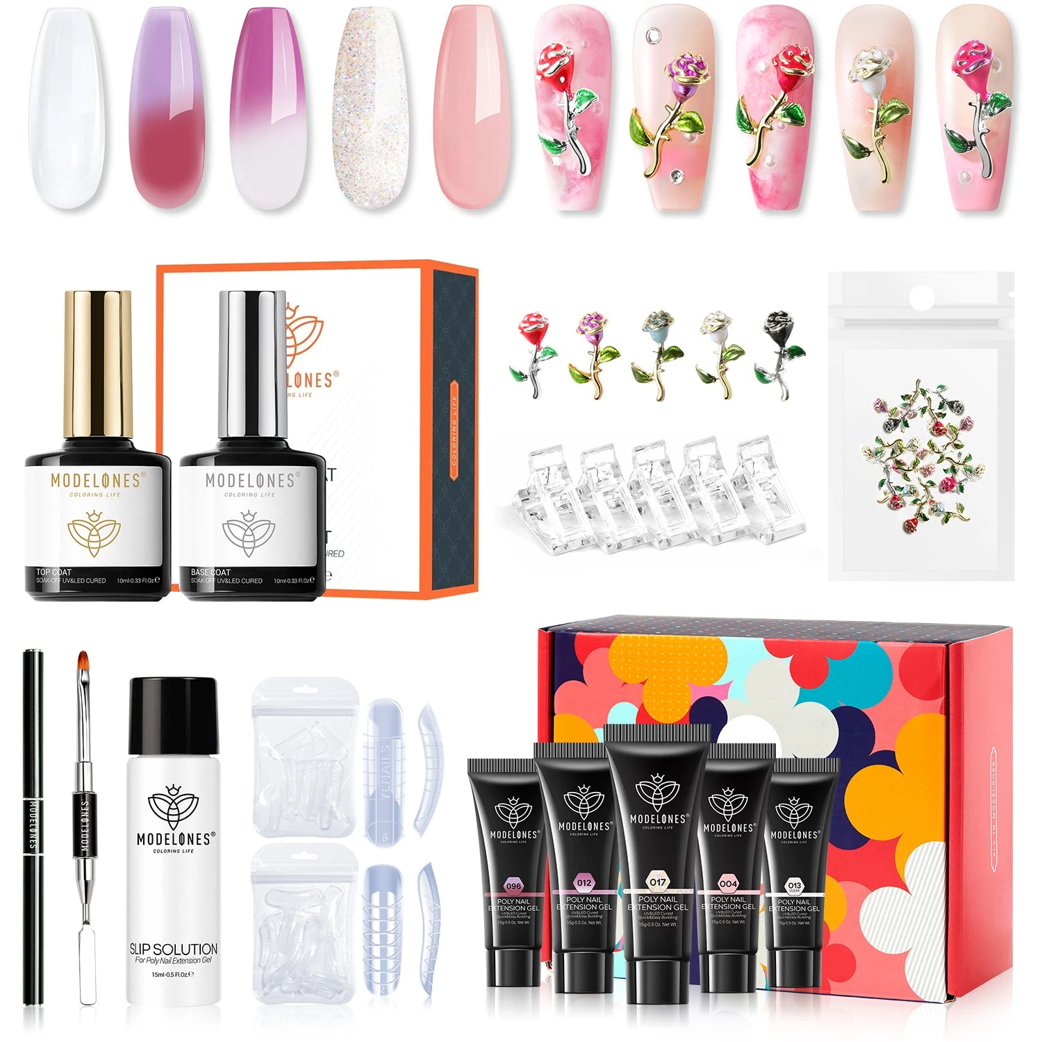 Fragrant Roses - 5 Colors Poly Nail Gel Kit - Gift For Mother's Day【Free Nail Art Gloves】 3 Fragrant Roses - 5 Colors Poly Nail Gel Kit - Gift For Mother's Day【Free Nail Art Gloves】