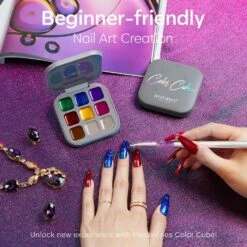 Rich Girl Retro - 9 Shades Solid Cream Gel Polish Color Cube Kit With Nail Rhinestones -Mary Jully Nail Shop 6 05c94833 739b 4807 9a55 bec5fad958e5