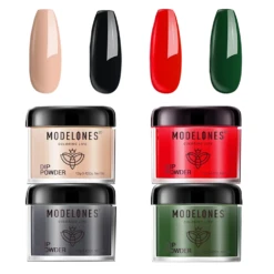 Graphite Green & Cinnabar Red - 4Pcs Dipping Powder Set (0.42 Oz)