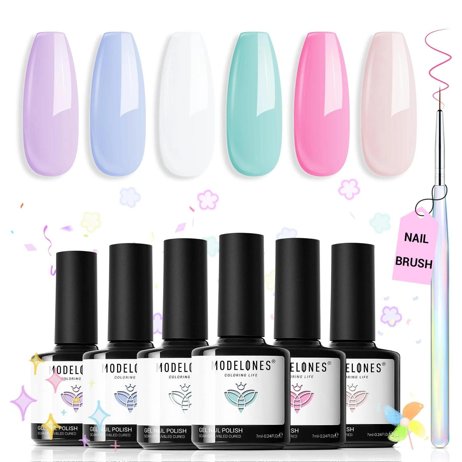 Buzzy Pastel - 6 Shades Gel Nail Polish Kit【US/AU/EU ONLY】 3 Buzzy Pastel - 6 Shades Gel Nail Polish Kit【US/AU/EU ONLY】
