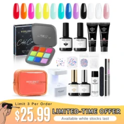 16Pcs Gel Nail Polish & Color Cube All-in-One Starter Kit