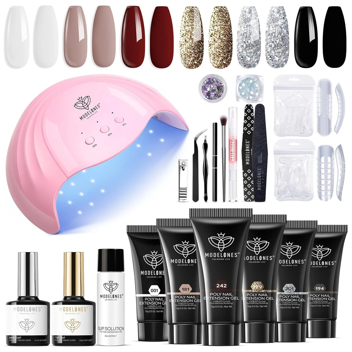Black Gold - 6 Colors Poly Nail Gel Kit 【US ONLY】 3 Black Gold - 6 Colors Poly Nail Gel Kit 【US ONLY】