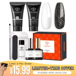 Midnight Elf - 2 Colors Poly Nail Gel Starter Kit