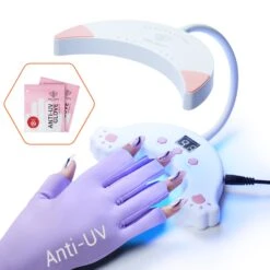 48W UV Gooseneck LED Nail Lamp With Glove 24 48W UV Gooseneck LED Nail Lamp With Glove -Mary Jully Nail Shop 98bd7f8cf384bbfc2b97d4ff611a994e