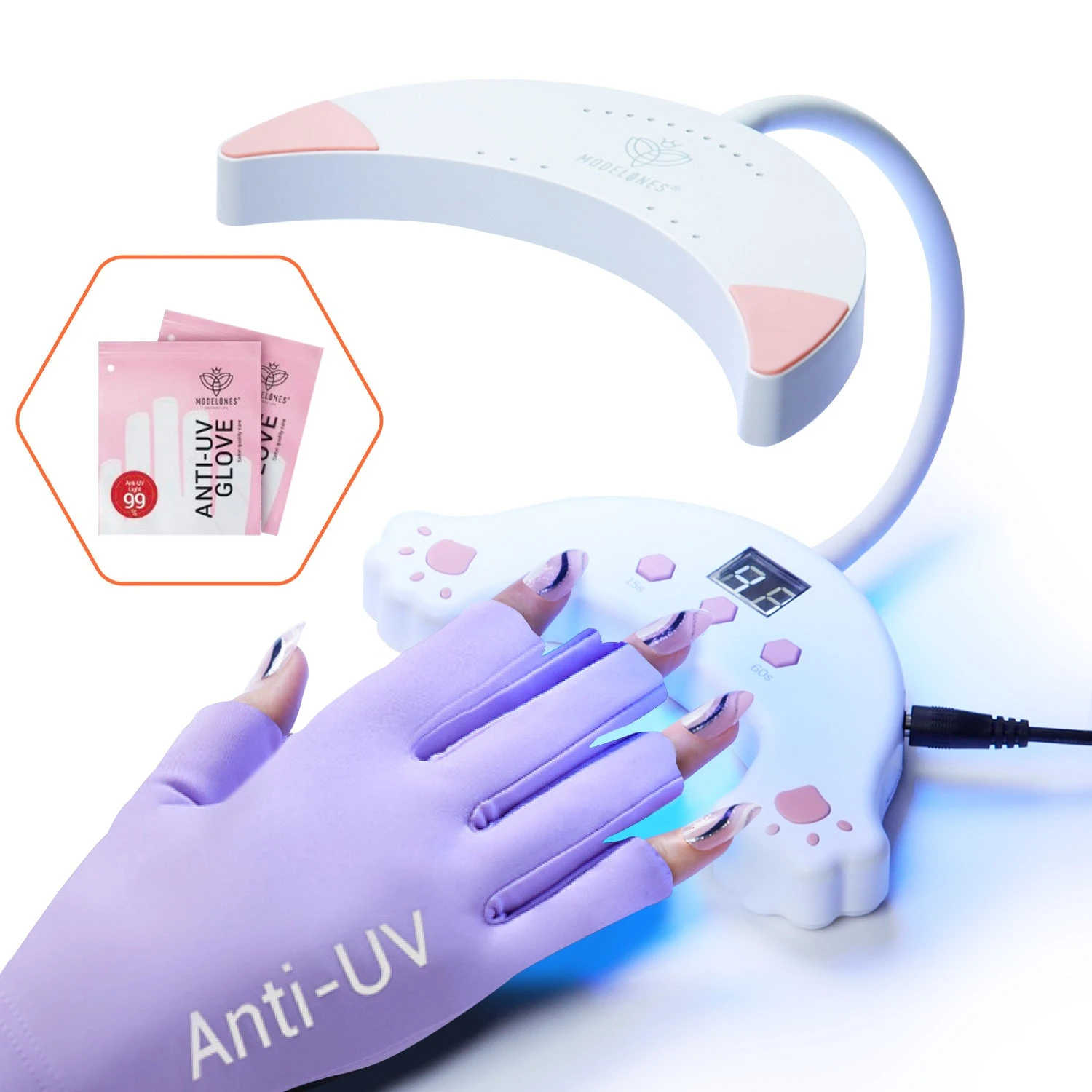 48W UV Gooseneck LED Nail Lamp With Glove 13 48W UV Gooseneck LED Nail Lamp With Glove - Image 12