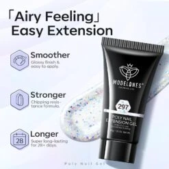 Ice Crystal - 2 Colors Poly Nail Gel Kit 12 Ice Crystal - 2 Colors Poly Nail Gel Kit -Mary Jully Nail Shop B101050054A 2