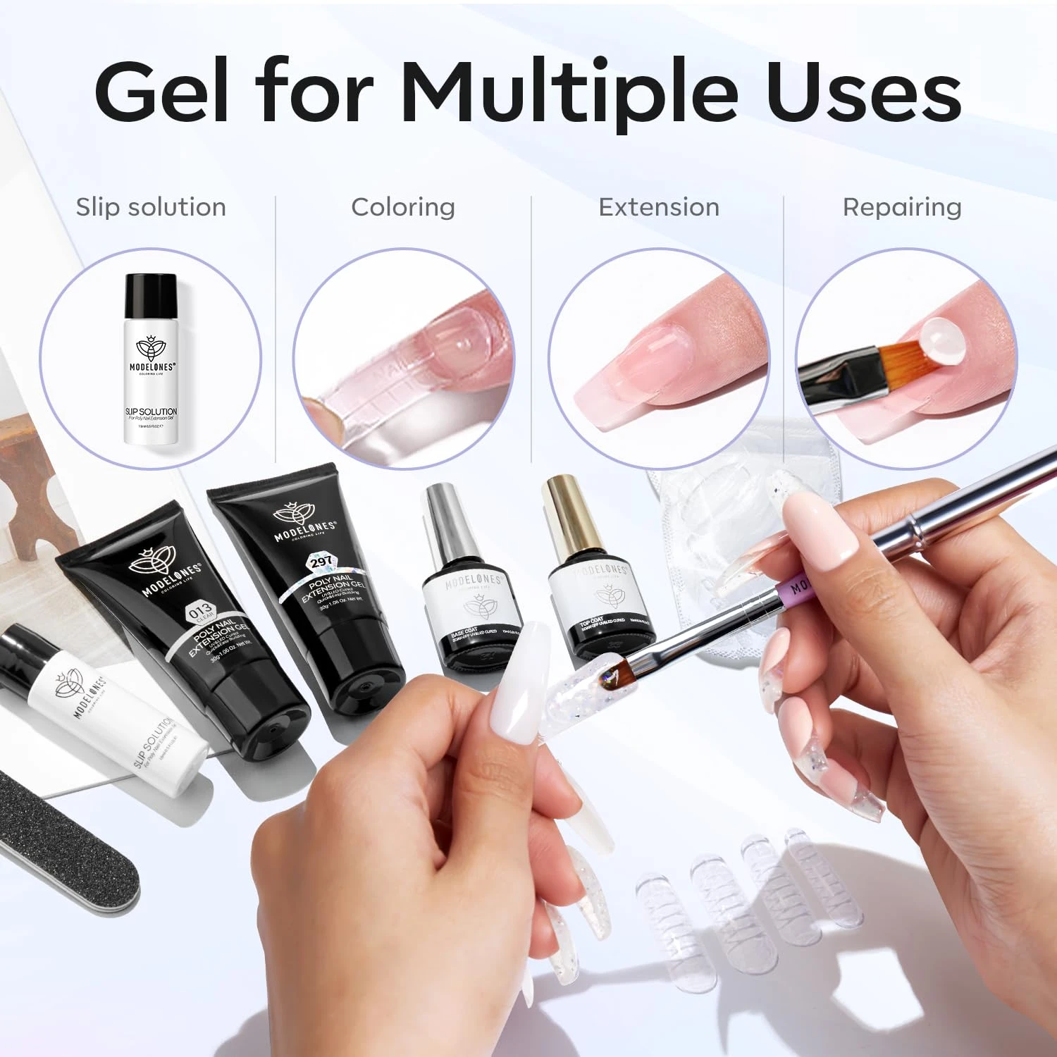 Ice Crystal - 2 Colors Poly Nail Gel Kit 8 Ice Crystal - 2 Colors Poly Nail Gel Kit - Image 6