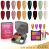Color Confidence - 9 Shades Solid Cream Gel Polish Color Cube Kit With Solid Mirror Powder -Mary Jully Nail Shop ColorConfidence