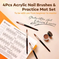 5Pcs Acrylic Powder Practice Tool Kit -Mary Jully Nail Shop Exercisemat04