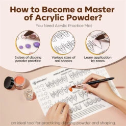 5Pcs Acrylic Powder Practice Tool Kit -Mary Jully Nail Shop Exercisemat05