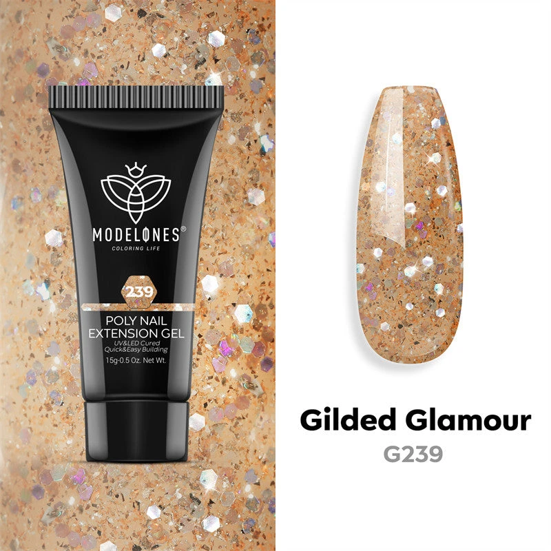 Gilded Glamour - Poly Nail Gel (15g) 3 Gilded Glamour - Poly Nail Gel (15g)
