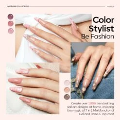 Nude Pink - 9Pcs 6 Colors Gel Nail Polish Kit -Mary Jully Nail Shop Modelones Gel polish set B101020412A 5