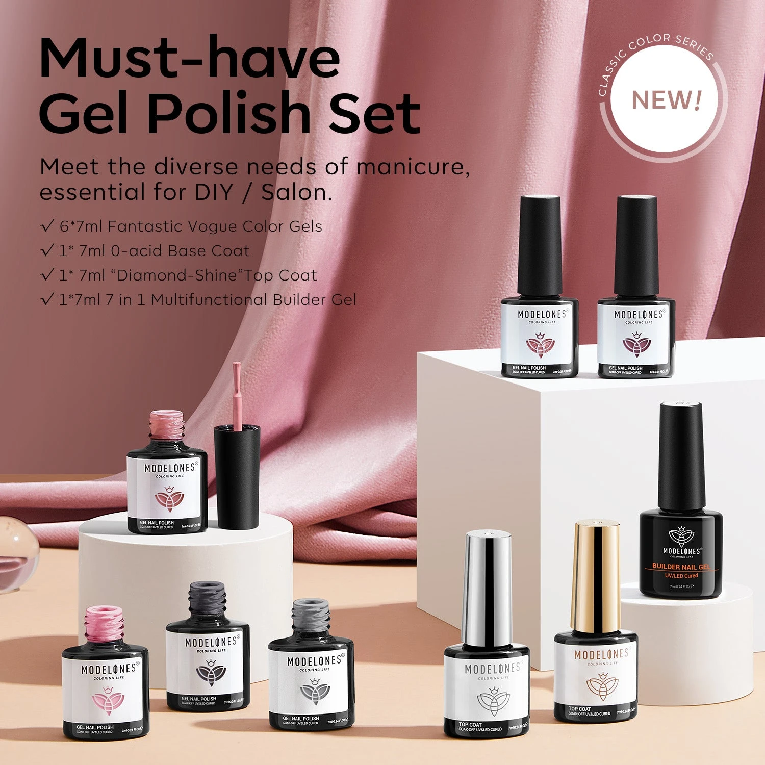 Hot Stuff - 9Pcs 6 Colors Gel Nail Polish Kit 4 Hot Stuff - 9Pcs 6 Colors Gel Nail Polish Kit - Image 2