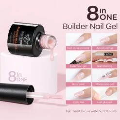 Nude Pink - 6Pcs 8-in-1 Builder Nail Gel Set 7ml 12 Nude Pink - 6Pcs 8-in-1 Builder Nail Gel Set 7ml -Mary Jully Nail Shop Modelones builder nail gel B117050002A 3