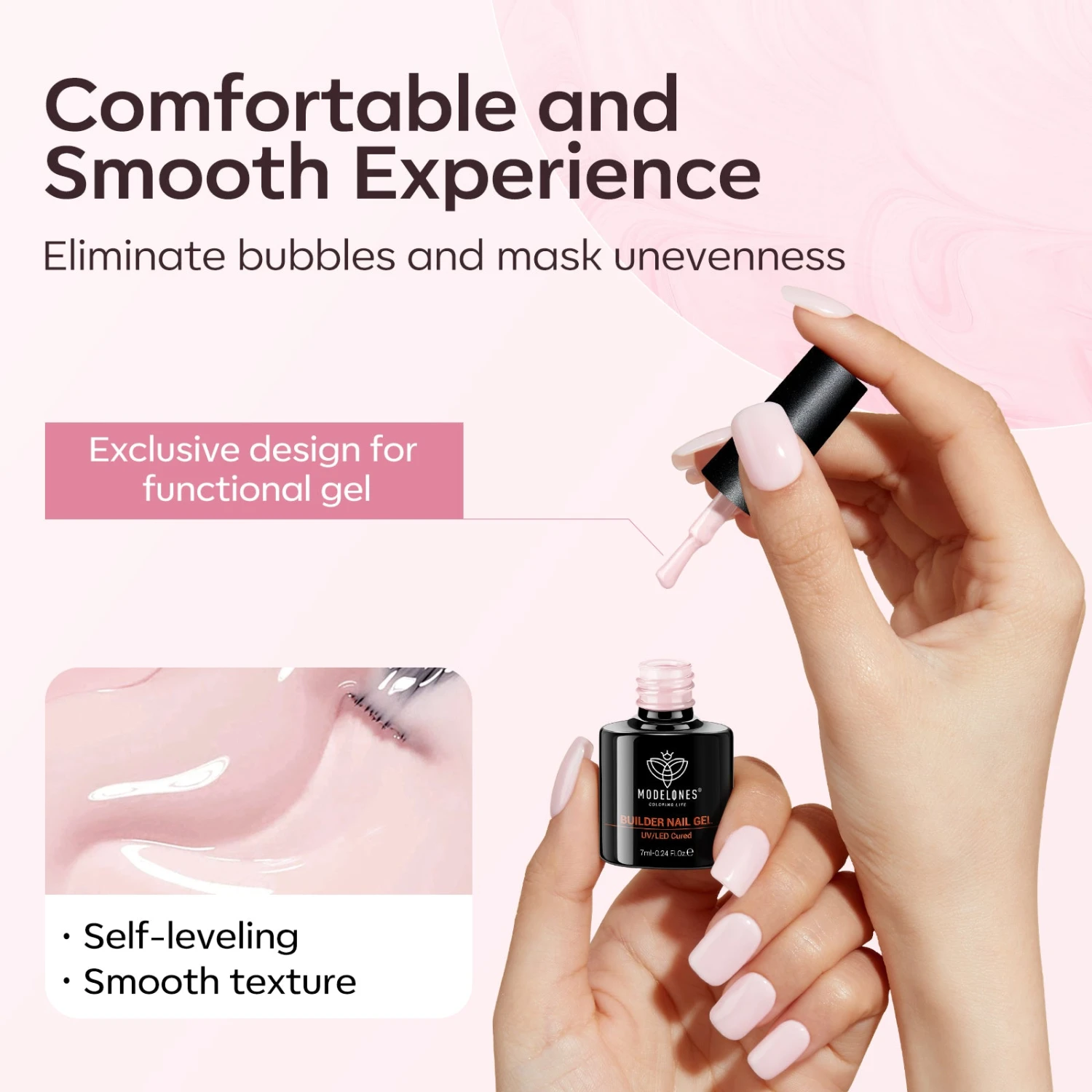 Nude Pink - 6Pcs 8-in-1 Builder Nail Gel Set 7ml 9 Nude Pink - 6Pcs 8-in-1 Builder Nail Gel Set 7ml - Image 7