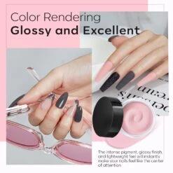 Black Pink - 11Pcs Dipping Powder All-In-One Kit -Mary Jully Nail Shop Modelones dip powder kit B102020172A 5