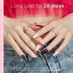 Black Pink - 11Pcs Dipping Powder All-In-One Kit -Mary Jully Nail Shop Modelones dip powder kit B102020172A 6