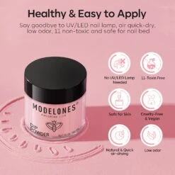 Black Pink - 11Pcs Dipping Powder All-In-One Kit -Mary Jully Nail Shop Modelones dip powder kit B102020172A 8