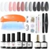 Glittery Black - 20Pcs 6 Colors Gel Nail Polish Kit With 6W Nail Lamp【US ONLY】 -Mary Jully Nail Shop Modelones gel polish kit B101030064A 1