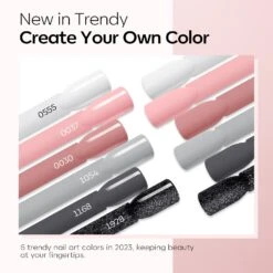 Glittery Black - 20Pcs 6 Colors Gel Nail Polish Kit With 6W Nail Lamp【US ONLY】 -Mary Jully Nail Shop Modelones gel polish kit B101030064A 3