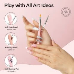 Glittery Black - 20Pcs 6 Colors Gel Nail Polish Kit With 6W Nail Lamp【US ONLY】 -Mary Jully Nail Shop Modelones gel polish kit B101030064A 6