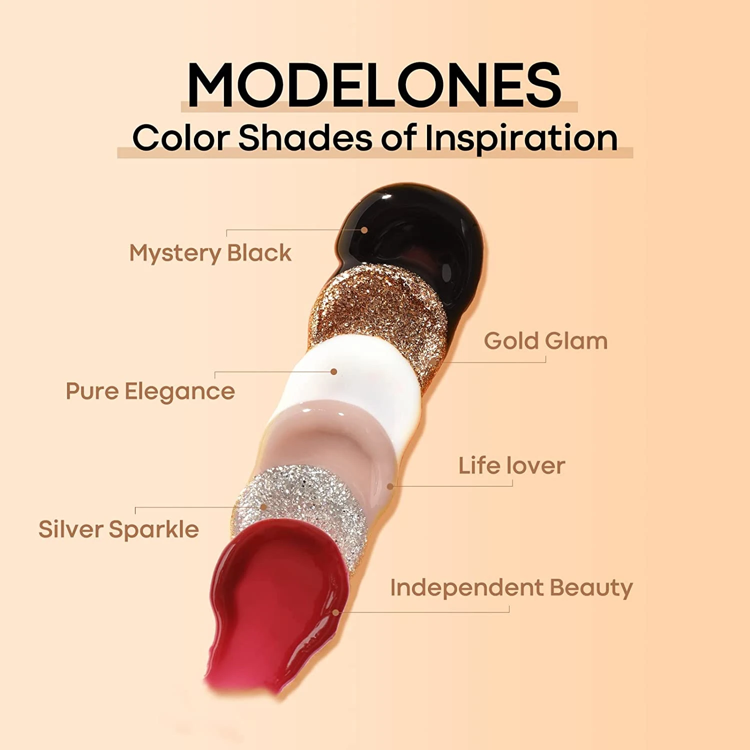 Black Gold - 6 Colors Poly Nail Gel Kit 【US ONLY】 5 Black Gold - 6 Colors Poly Nail Gel Kit 【US ONLY】 - Image 3