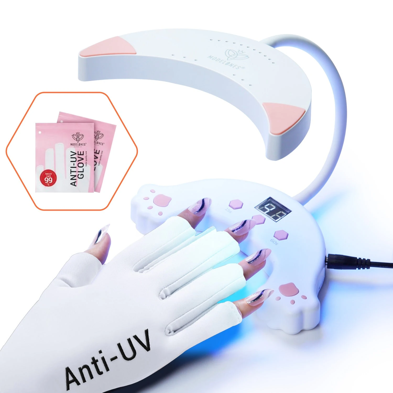 48W UV Gooseneck LED Nail Lamp With Glove 10 48W UV Gooseneck LED Nail Lamp With Glove - Image 9