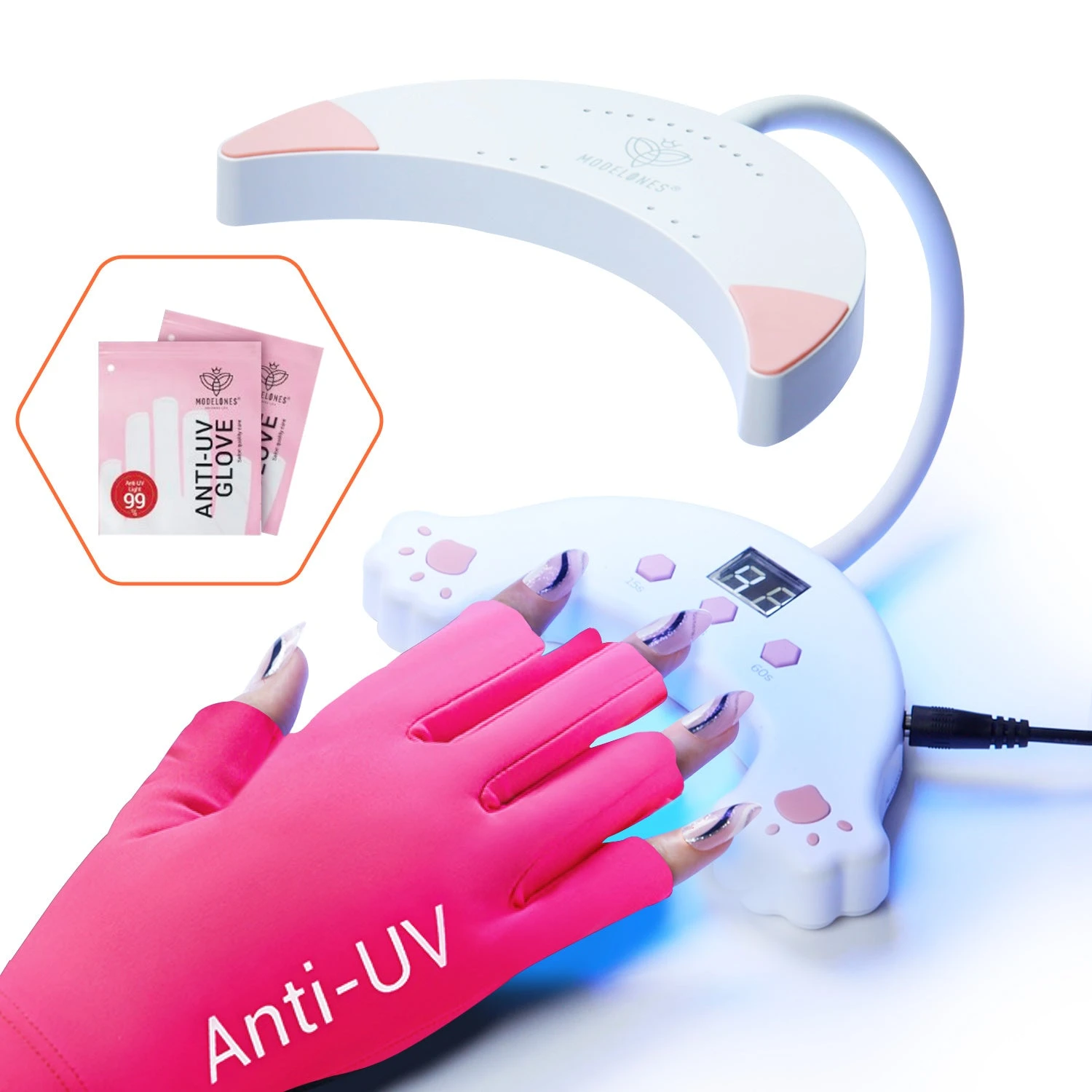 48W UV Gooseneck LED Nail Lamp With Glove 12 48W UV Gooseneck LED Nail Lamp With Glove - Image 11